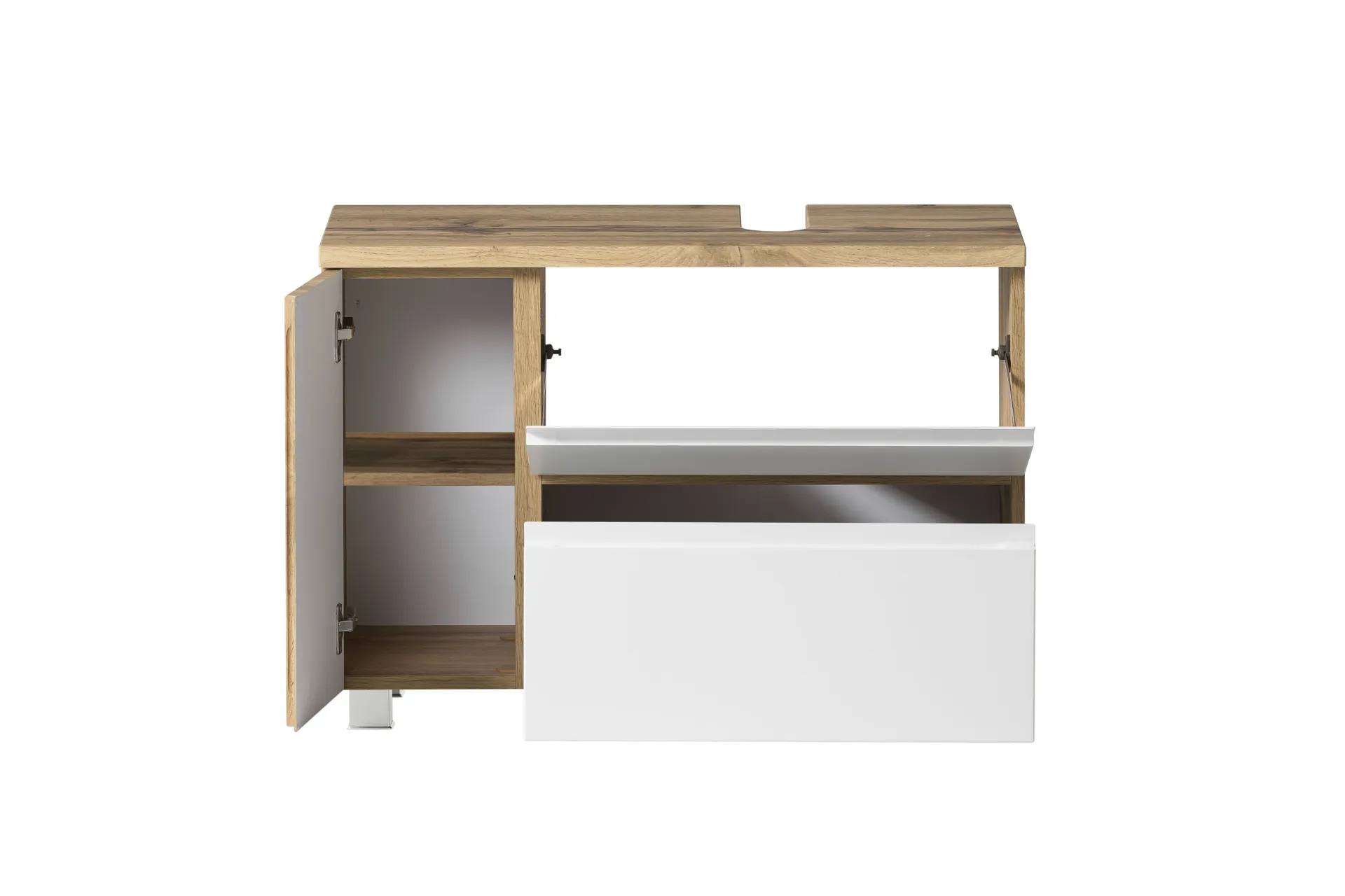 Held Badezimmerset Varese | Waschtisch und Spiegelschrank mit Beleuchtung | Wotan Eiche es Design