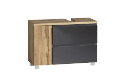 Held Badezimmerset Varese | Waschtisch und Spiegelschrank mit Beleuchtung | Wotan Eiche es Design