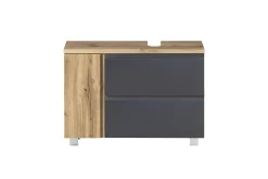 Held Badezimmerset Varese | Waschtisch und Spiegelschrank mit Beleuchtung | Wotan Eiche es Design