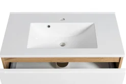 Held Badezimmerset Varese | Waschtisch und Spiegelschrank mit Beleuchtung | Wotan Eiche es Design
