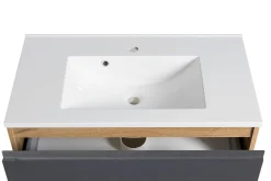 Held Badezimmerset Varese | Waschtisch und Spiegelschrank mit Beleuchtung | Wotan Eiche es Design