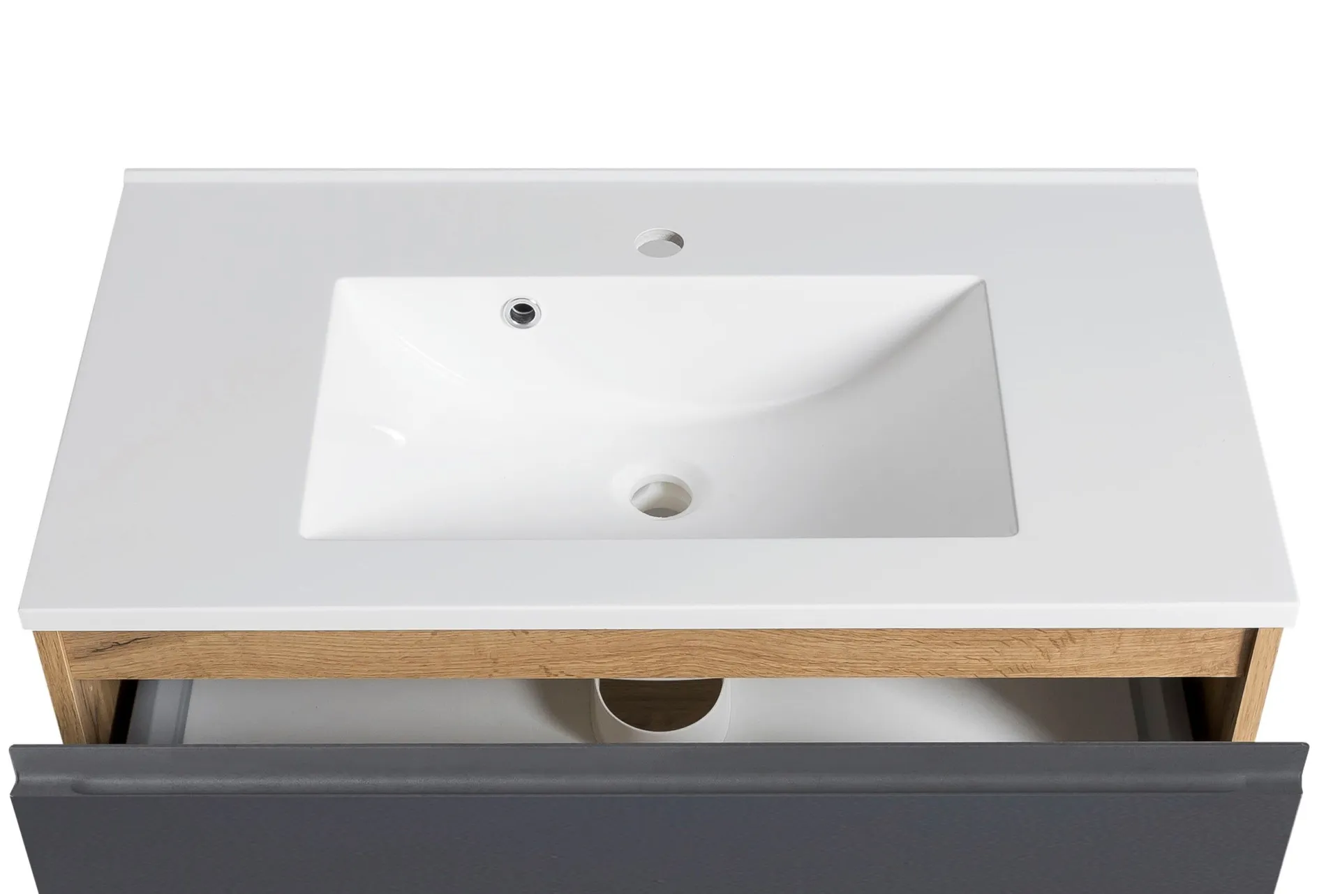 Held Badezimmerset Varese | Waschtisch und Spiegelschrank mit Beleuchtung | Wotan Eiche es Design