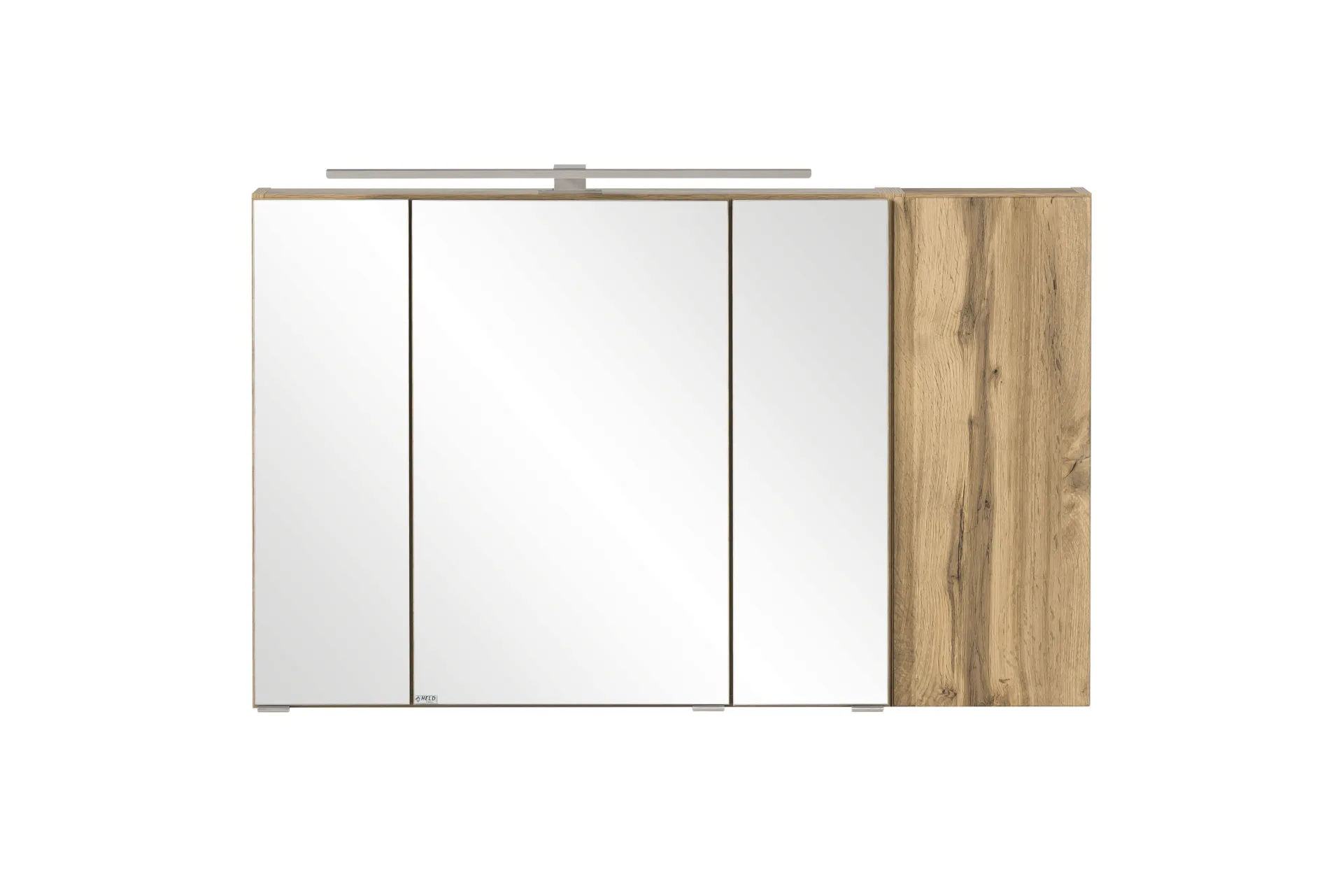 Held Badezimmerset Varese | Waschtisch und Spiegelschrank mit Beleuchtung | Wotan Eiche es Design