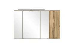 Held Badezimmerset Varese | Waschtisch und Spiegelschrank mit Beleuchtung | Wotan Eiche Beton Design
