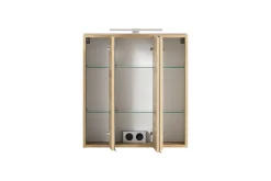Held Badezimmerset Varese | Waschtisch und Spiegelschrank mit Beleuchtung | Wotan Eiche es Design