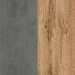 Held Badezimmerset Varese | Waschtisch und Spiegelschrank mit Beleuchtung | Wotan Eiche Beton Design