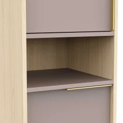 Badezimmer-Säulenschrank Azul - 40x40x153cm - 2 Türen - beige