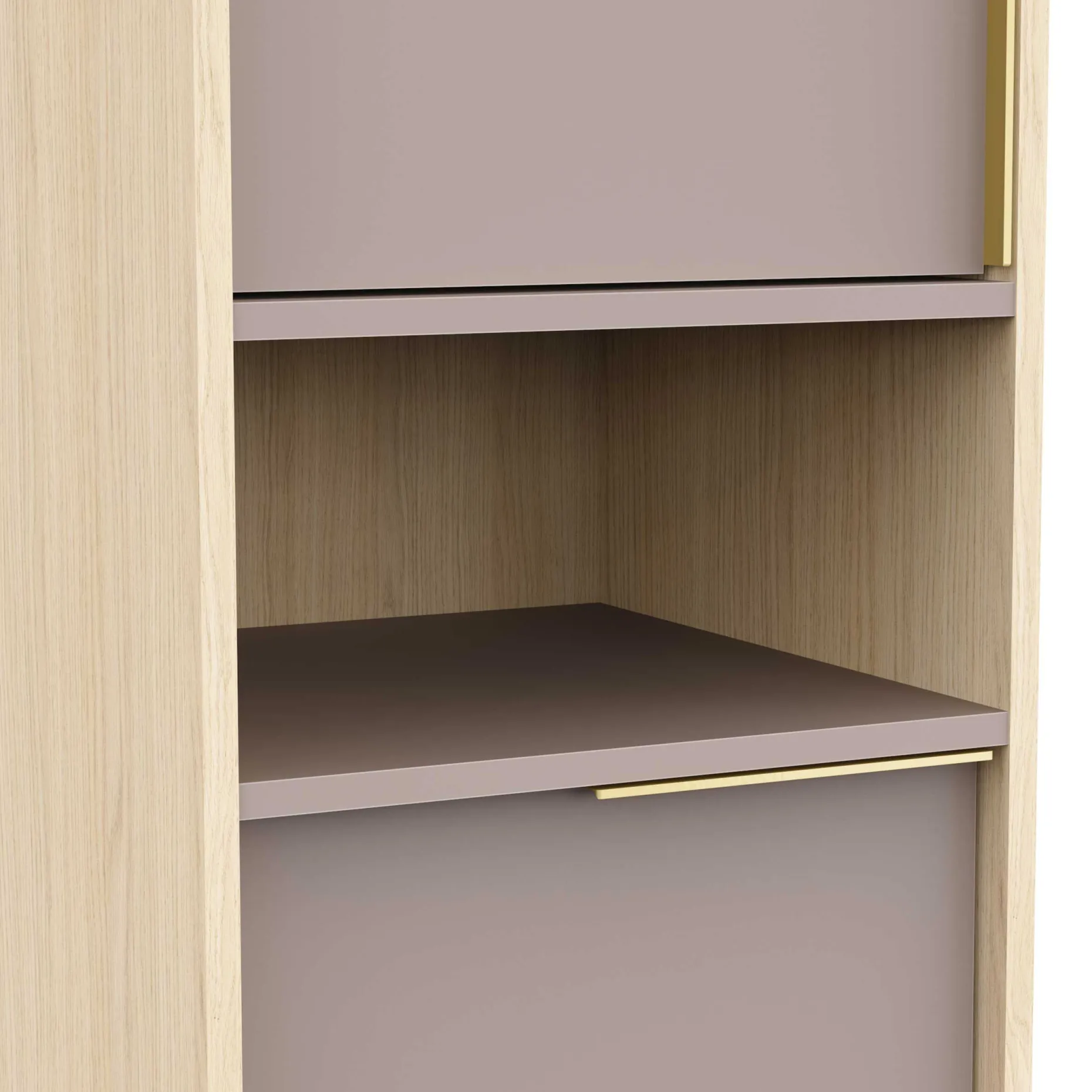 Badezimmer-Säulenschrank Azul - 40x40x153cm - 2 Türen - beige
