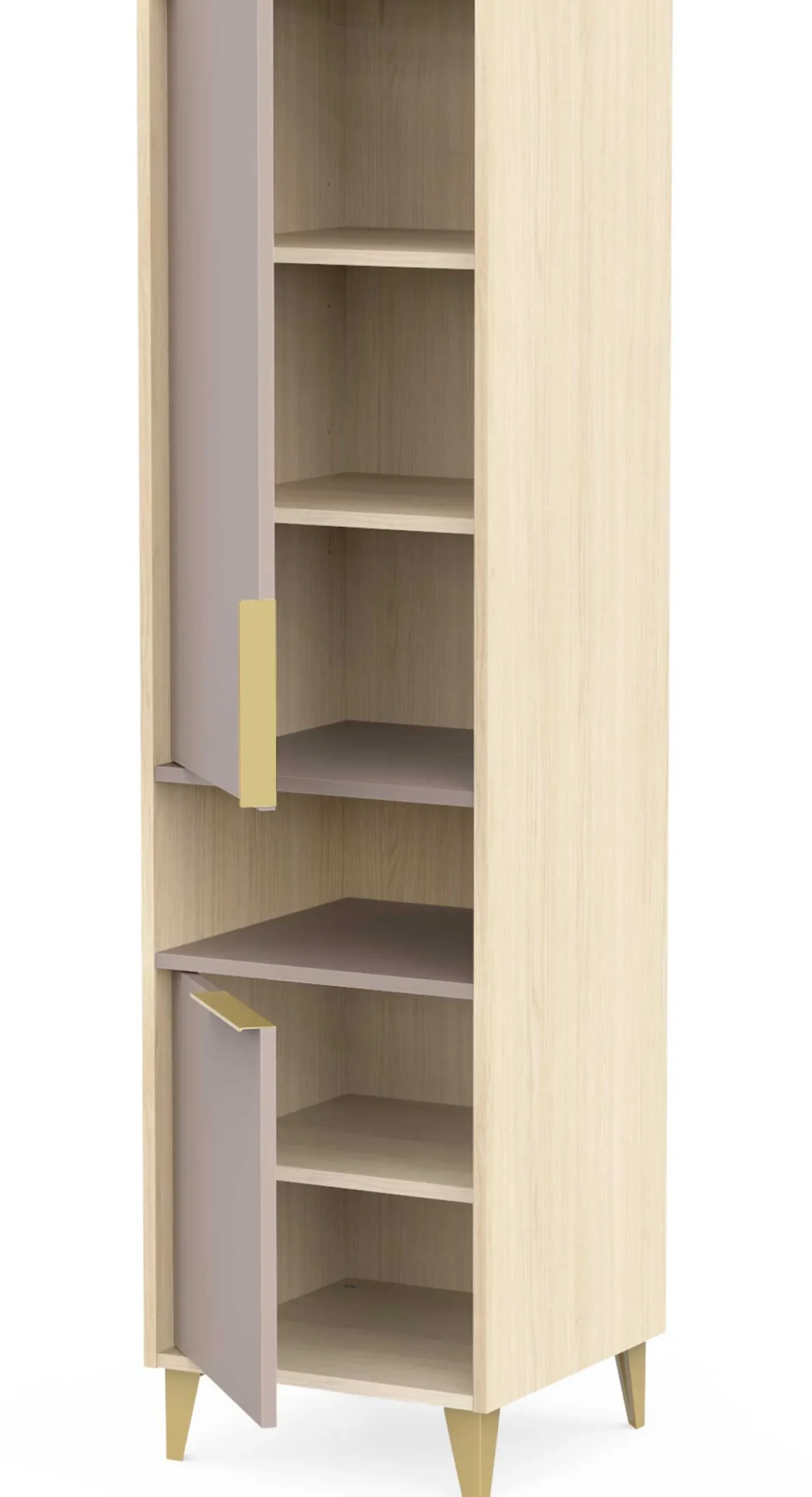 Badezimmer-Säulenschrank Azul - 40x40x153cm - 2 Türen - beige