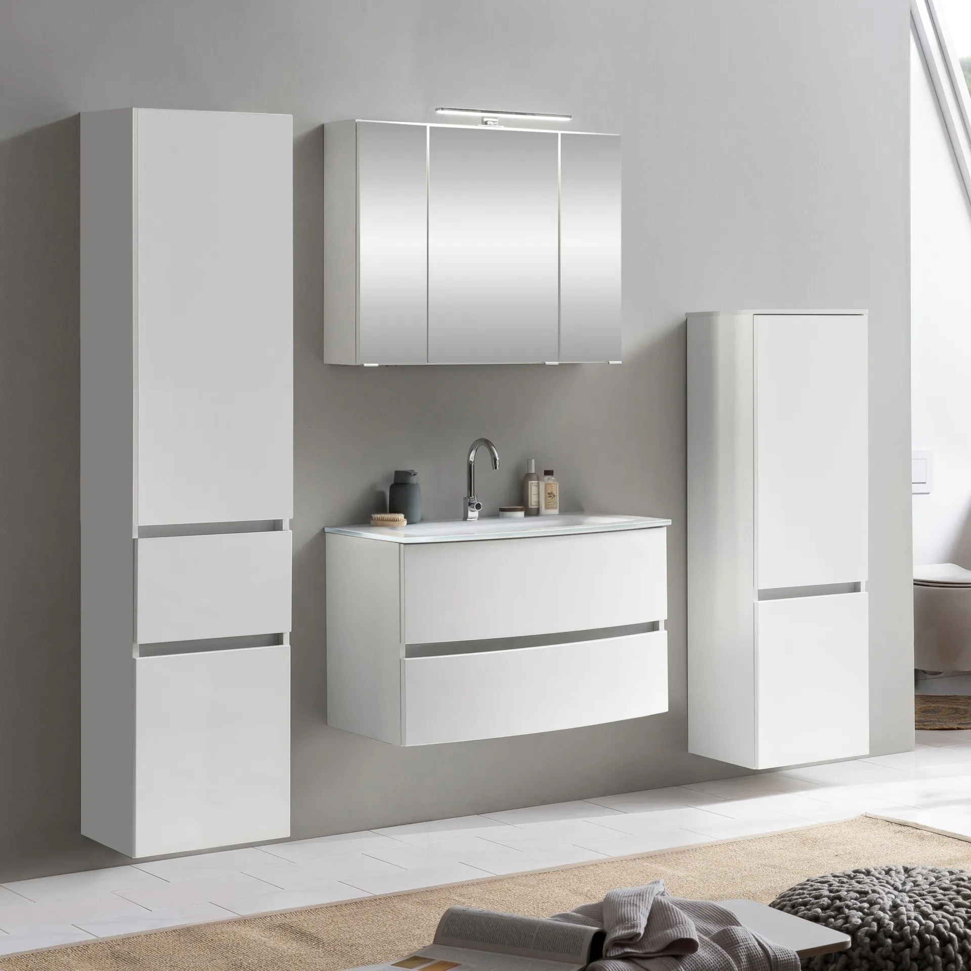 Held Badkombination Kornel 9 4-teilig mit em Waschbecken -