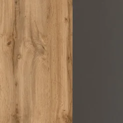 Held Badkombination Kornel 2 2-teilig mit grauem Waschbecken - Graphitgrau/Eiche