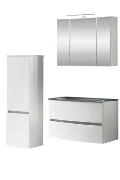 Held Badkombination Kornel 4 3-teilig mit grauem Waschbecken -