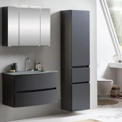 Held Badkombination Kornel 5 3-teilig mit em Waschbecken - graphit