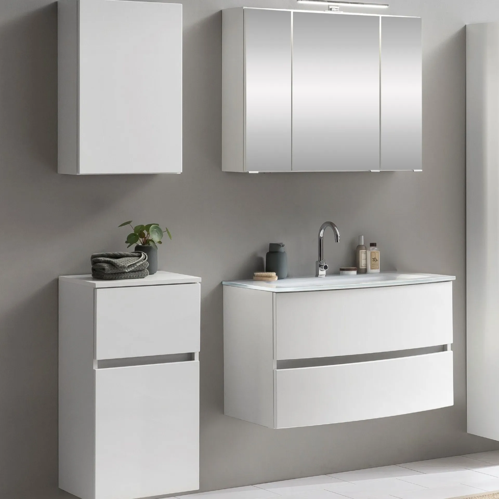 Held Badkombination Kornel 7 4-teilig mit em Waschbecken -