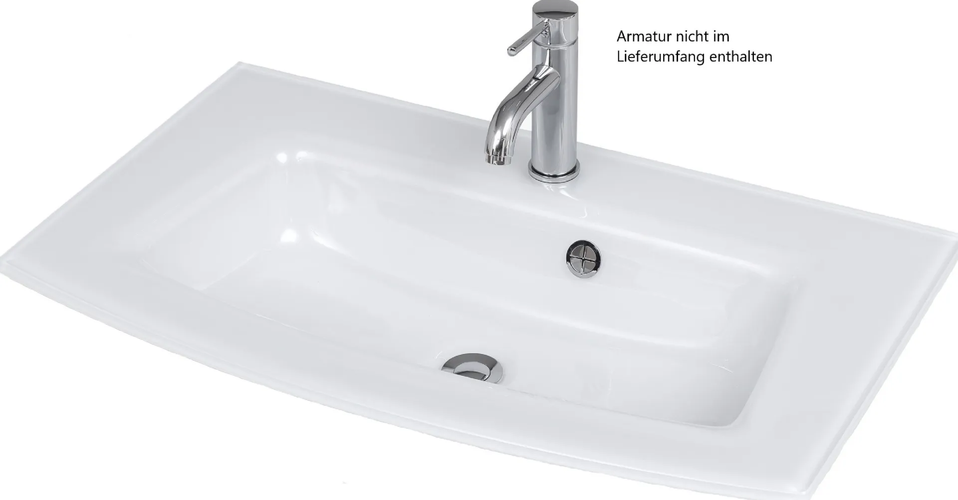 Held Badkombination Kornel 7 4-teilig mit weißem Waschbecken - Eiche/mattweiß