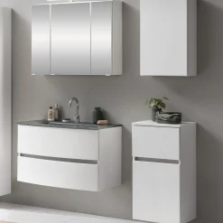 Held Badkombination Kornel 8 4-teilig mit grauem Waschbecken -