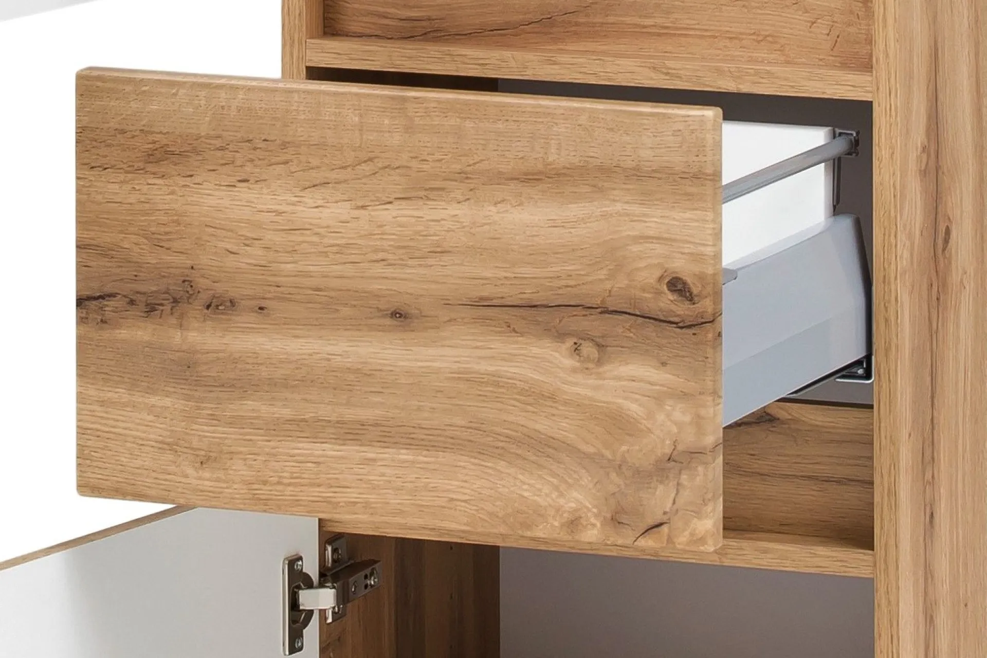 Held Badkombination Kornel 10 4-teilig mit grauem Waschbecken - Eiche