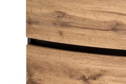 Held Badkombination Kornel 11 5-teilig mit weißem Waschbecken - Graphitgrau/Eiche