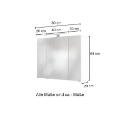 Held Badkombination Kornel 12 5-teilig mit grauem Waschbecken - Eiche/mattgrau