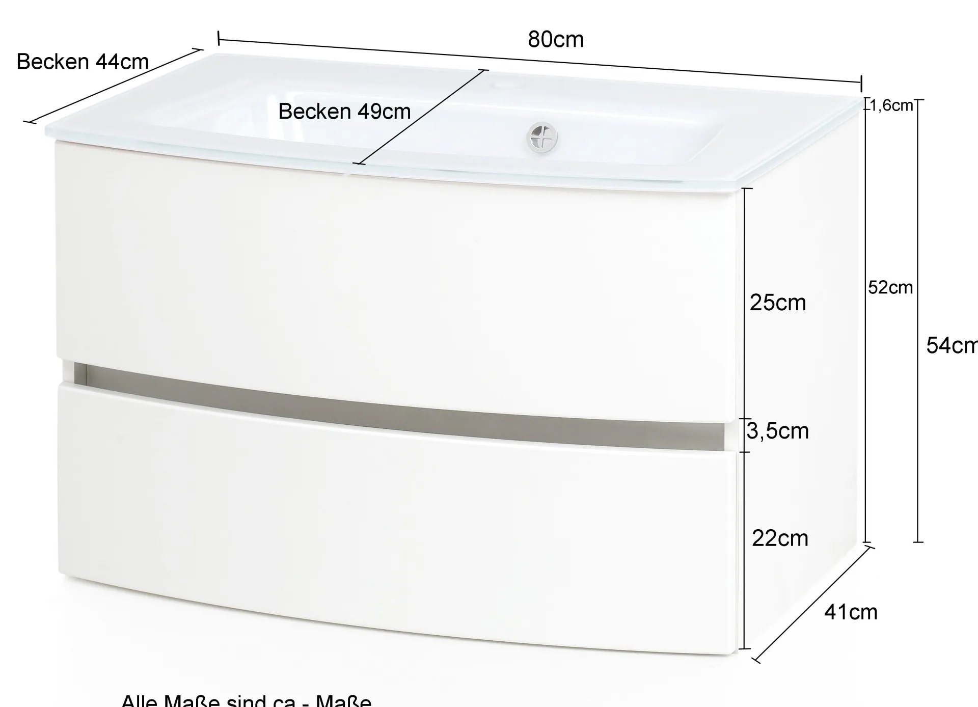 Held Badkombination Kornel 13 5-teilig mit weißem Waschbecken - graphit