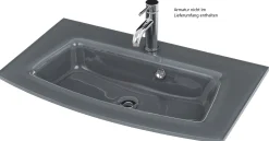 Held Badkombination Kornel 14 5-teilig mit grauem Waschbecken - Eiche/mattgrau