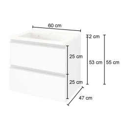 Held Badkombination Lotuk 1 Waschtisch und Spiegelschrank 60cm -