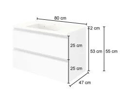 Held Badkombination Lotuk 2 Waschtisch und Spiegelschrank 80cm -