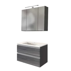 Held Badkombination Lotuk 2 Waschtisch und Spiegelschrank 80cm -