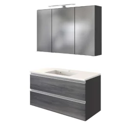 Held Badkombination Lotuk 3 Waschtisch und Spiegelschrank 100cm -