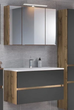 Held Badkombination Luna 2-teilig 60cm - Eiche/grau