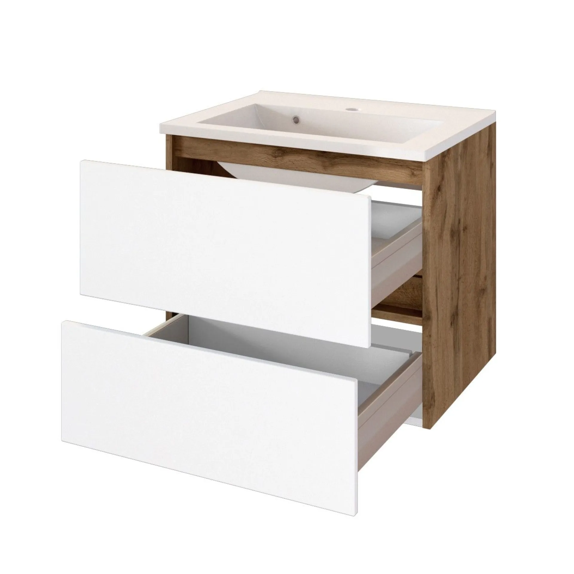 Held Badkombination Luna 2-teilig 60cm - Eiche/Weiß