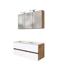 Held Badkombination Luna 2-teilig 120cm - Eiche/Weiß