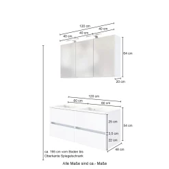 Held Badkombination Luna 2-teilig 120cm - graphit/quecksilber