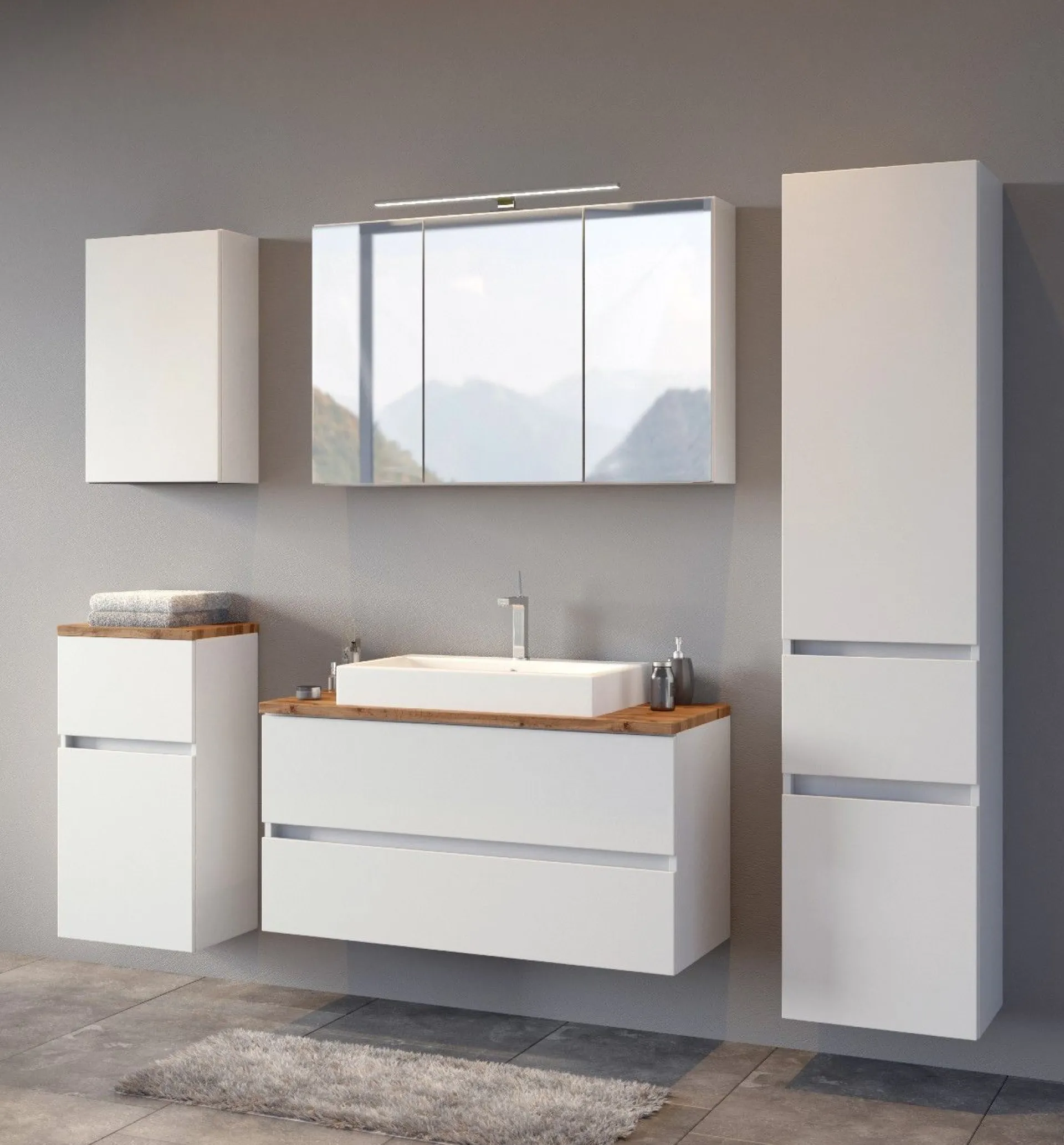 Held Badkombination Pisca 1 Waschtisch und Spiegelschrank -