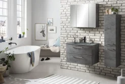 Held Badkombination Stivan 2-teilig mit grauem Waschbecken - Beton