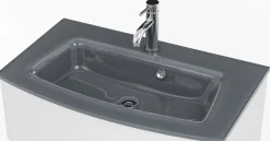 Held Badkombination Stivan 3-teilig mit grauem Waschbecken -
