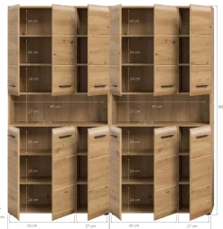 Badmöbelkombination Ice Xonox – Artisan Oak – 180x185x30 cm