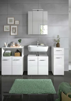 Badschrank Ice Xonox - Hochglanz Weiß - 30x80x30 cm