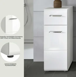 Badschrank Ice Xonox - Hochglanz Weiß - 30x80x30 cm