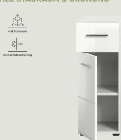 Badschrank Ice Xonox - Hochglanz Weiß - 30x80x30 cm