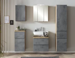 Bad-Sideboard Varese | 40 x 35 x 64 cm | Betonfarbenes Design