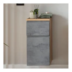 Bad-Sideboard Varese | 40 x 35 x 64 cm | Betonfarbenes Design