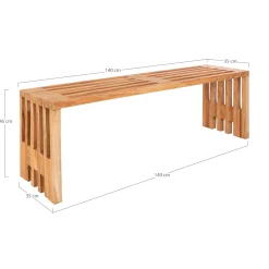 House Nordic Bank aus Teakholz - 140x35x48 cm