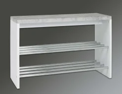 Bank Tillio 81cm, 2 Ablagen - Chrom/Beton Dekor