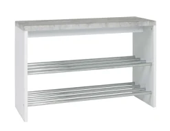 Bank Tillio 81cm, 2 Ablagen - Chrom/Beton Dekor