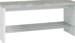 Bank Tillio 81cm, 1 Gestell - Chrom/Beton Dekor