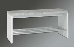 Bank Tillio 81cm, 1 Gestell - Chrom/Beton Dekor