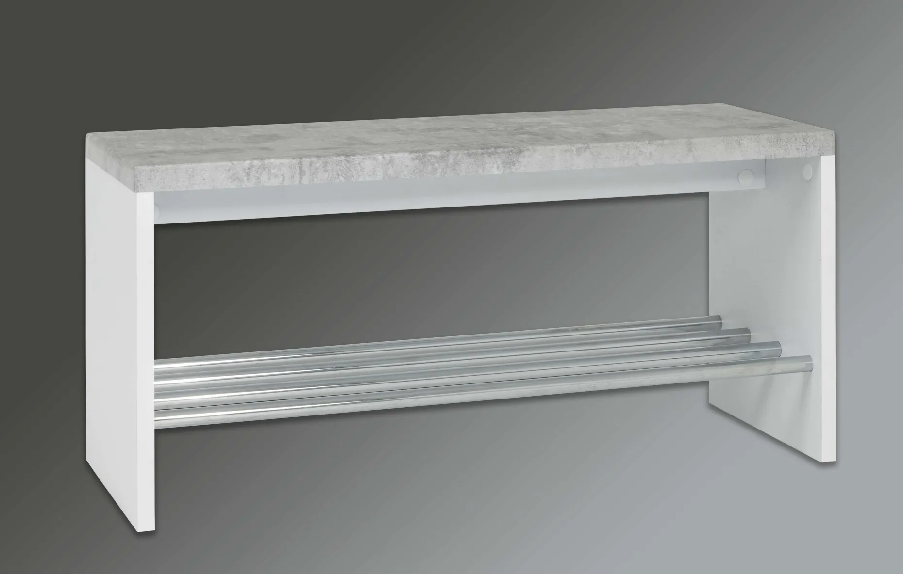 Bank Tillio 81cm, 1 Gestell - Chrom/Beton Dekor