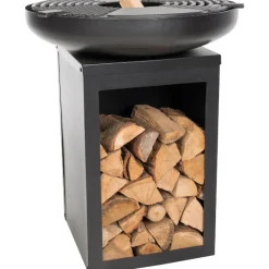 Redfire Barbecue Pallas mit Holzlager und gusseiserner Plancha -