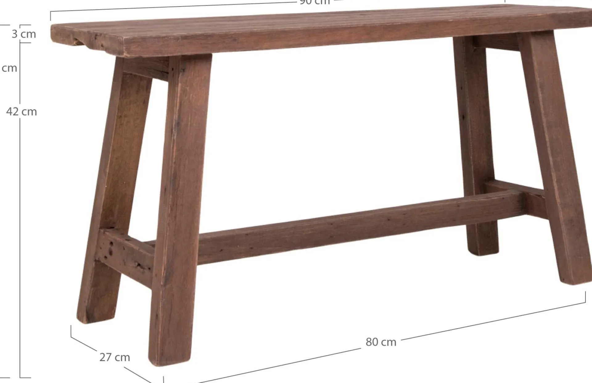 House Nordic Barcelona Bank aus Teakholz - 90x25x45 cm